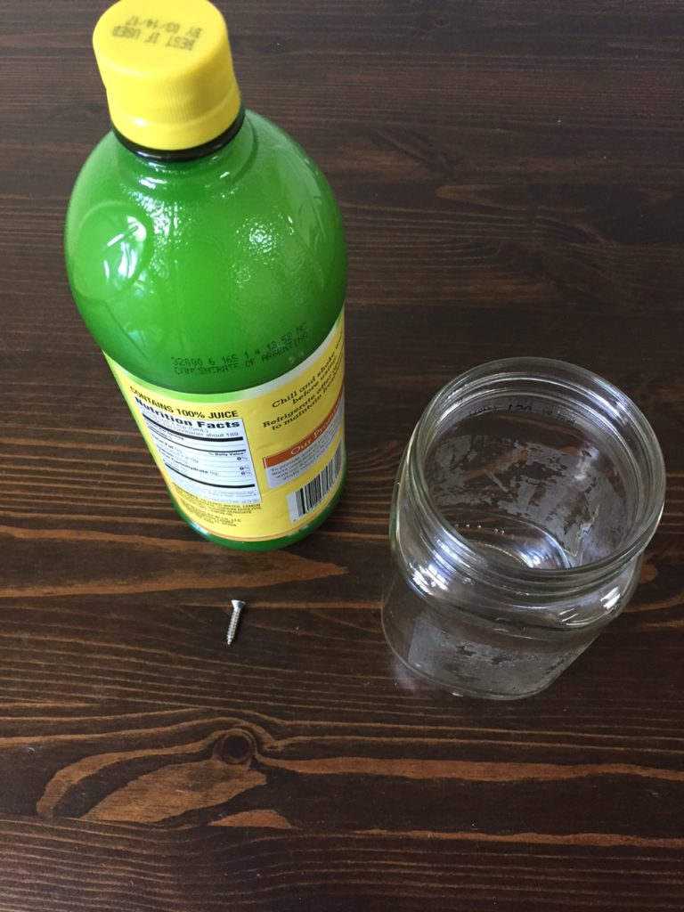 experiment prep - stainless steel vs lemon juice